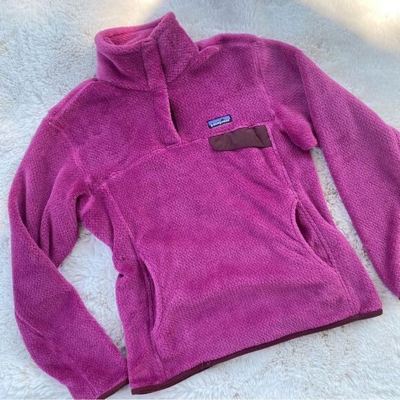 Patagonia Fuchsia Pink Snap-T Synchilla Fleece Pullover Sz. M - Picture 5 of 6